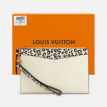 Louis Vuitton Imellans Taurdt Leopard Monogram Wristlet Pouch