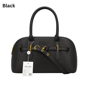 : Miu Miu Classic Leather Dome Satchel Handbag 