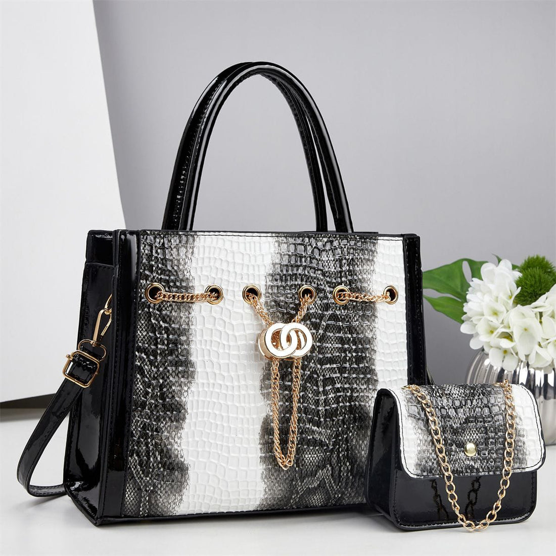 High Quality 2 in 1 Crocodile Leather Bag