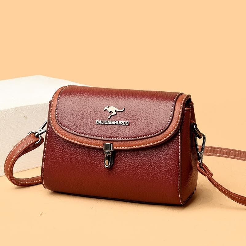 Large Capacity And High Atmosphere Women'S Bag, Foreign Style Crossbody Casual Shoulder Bag, Soft Leather, Genuine Leather.