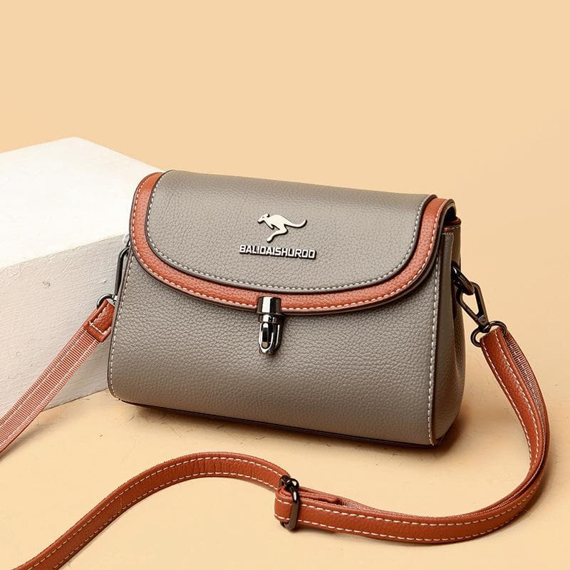 Large Capacity And High Atmosphere Women'S Bag, Foreign Style Crossbody Casual Shoulder Bag, Soft Leather, Genuine Leather.