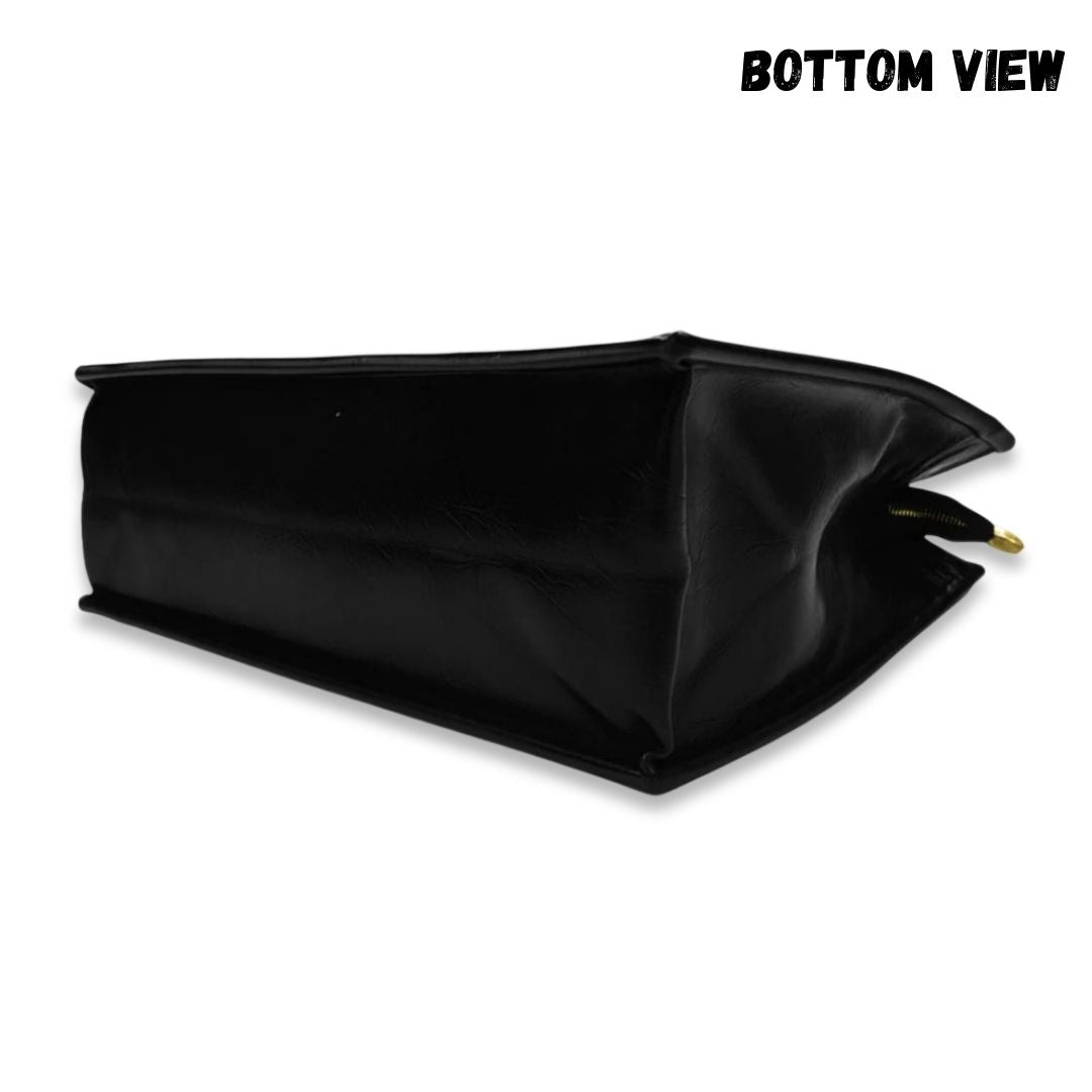 Premium Quilted Handbag – Tote Style Glossy Black Bag