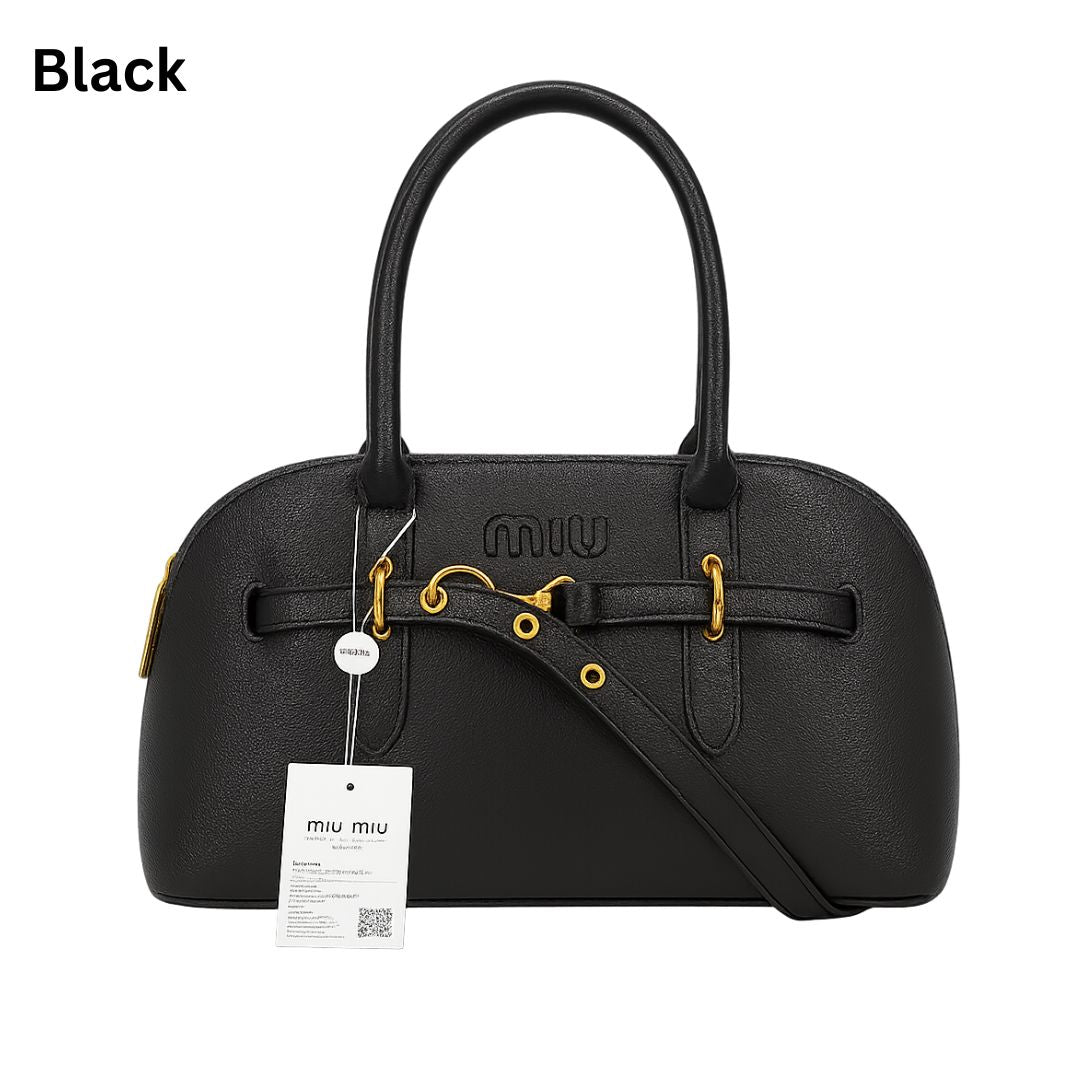 : Miu Miu Classic Leather Dome Satchel Handbag&nbsp;