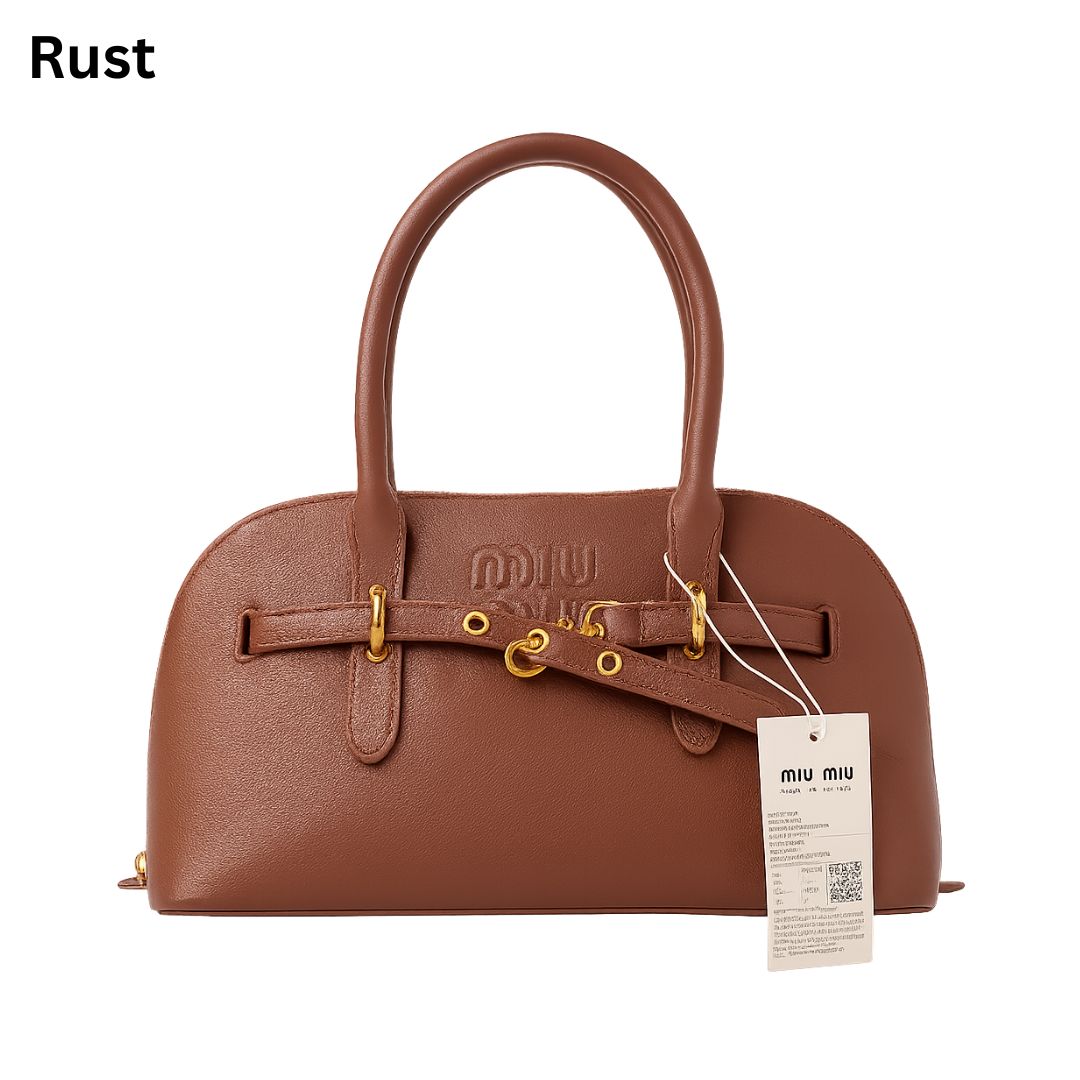: Miu Miu Classic Leather Dome Satchel Handbag&nbsp;