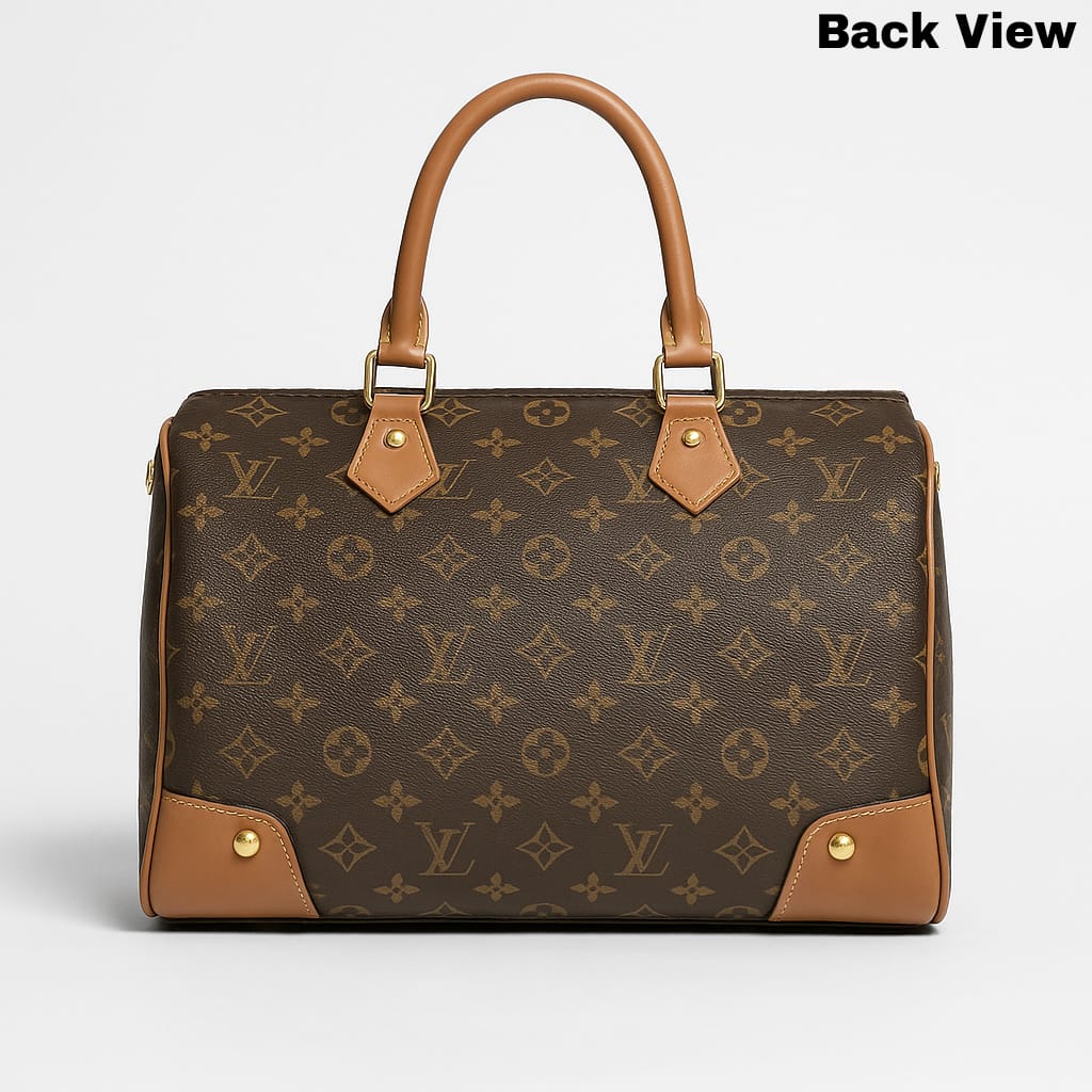 Louis Vuitton Monogram Canvas Speedy Bandoulière Handbag with Leather Trim