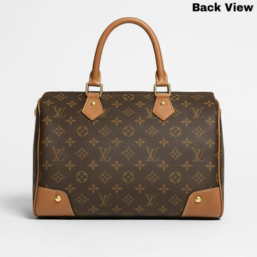 Louis Vuitton Monogram Canvas Speedy Bandoulière Handbag with Leather Trim