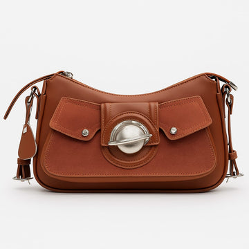 Tabby Curved CrossBody Bag with Metal Turn-Lock