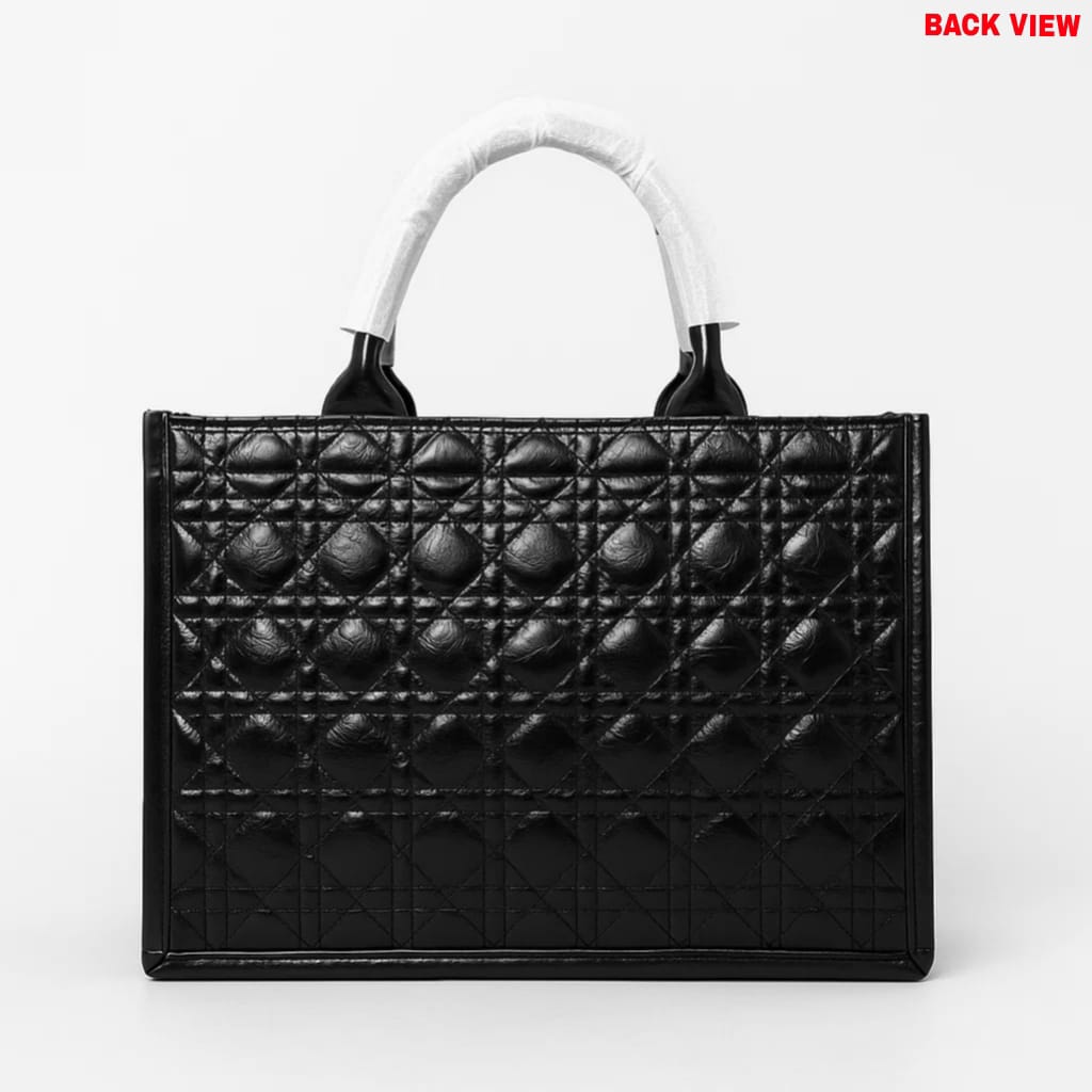 Christian Dior Cannage Quilted Leather Book Tote