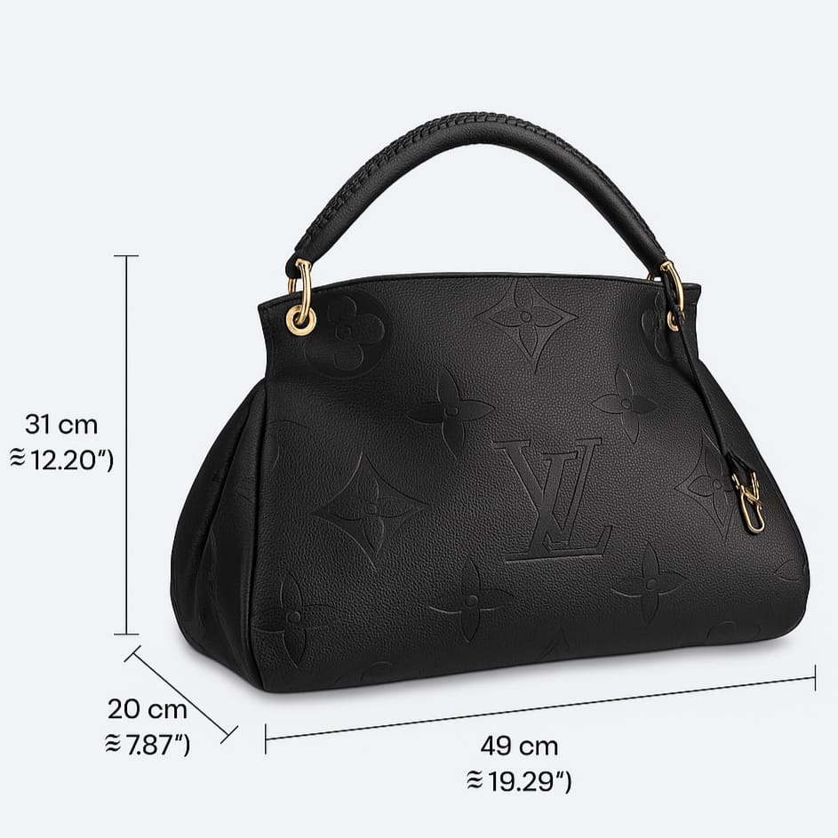 Luxury LV Monogram Black Leather Tote Bag