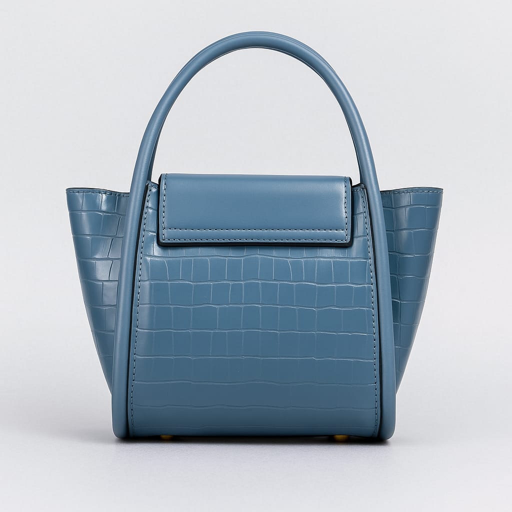 Elegant Croc-Textured Mini Tote Bag – Structured Handbag with Top Handle