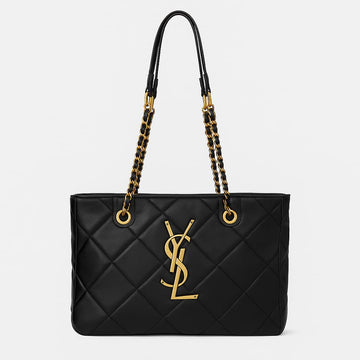 Luxury Quilted Chain Shoulder Bag with Dual Compartments – Elegant Gold Detailing